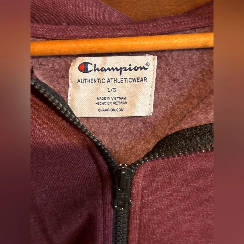 Champion Men's purple and Black Zip-Up Sweater_4